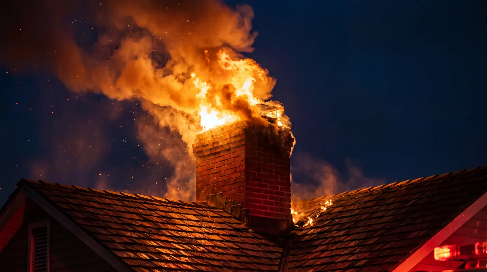 Professional chimney sweep greeting a homeowner at the door of a Seattle Craftsman home