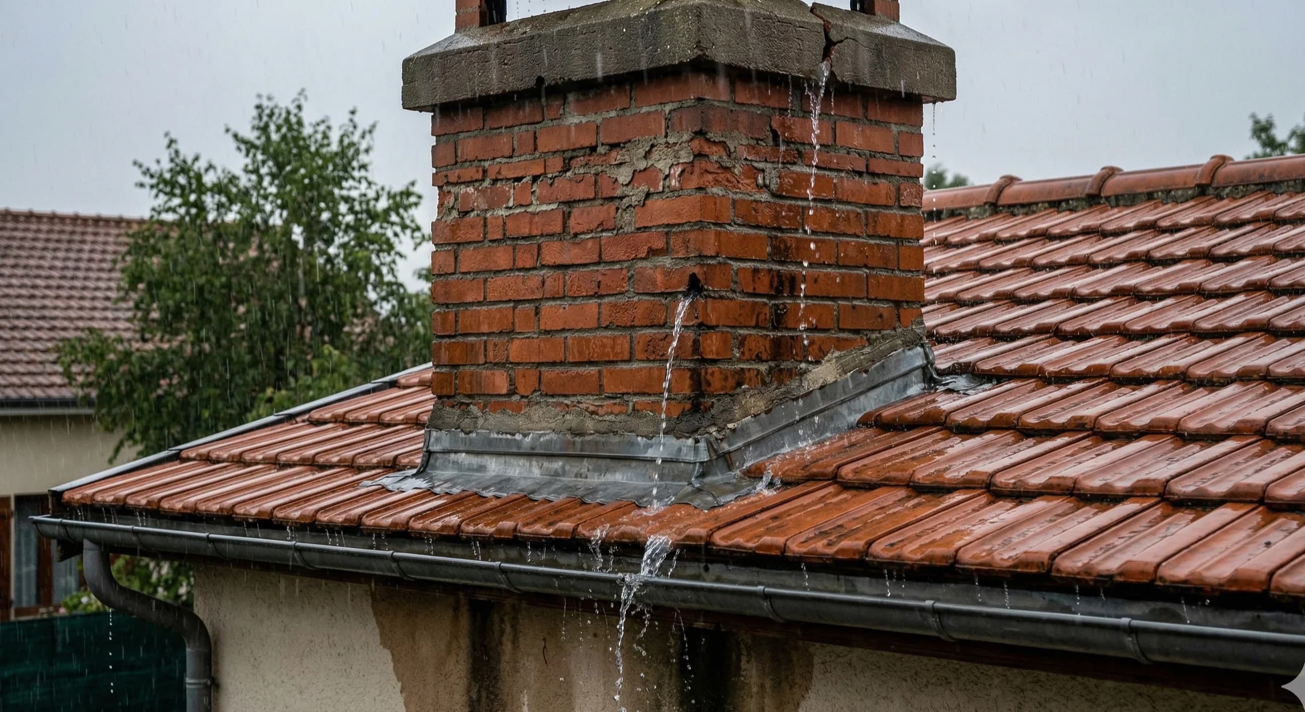 Water leaking from a chimney during a Seattle rainstorm — repair guide