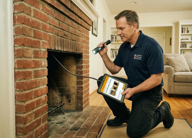 Stainless steel chimney liner installation in a Seattle craftsman home